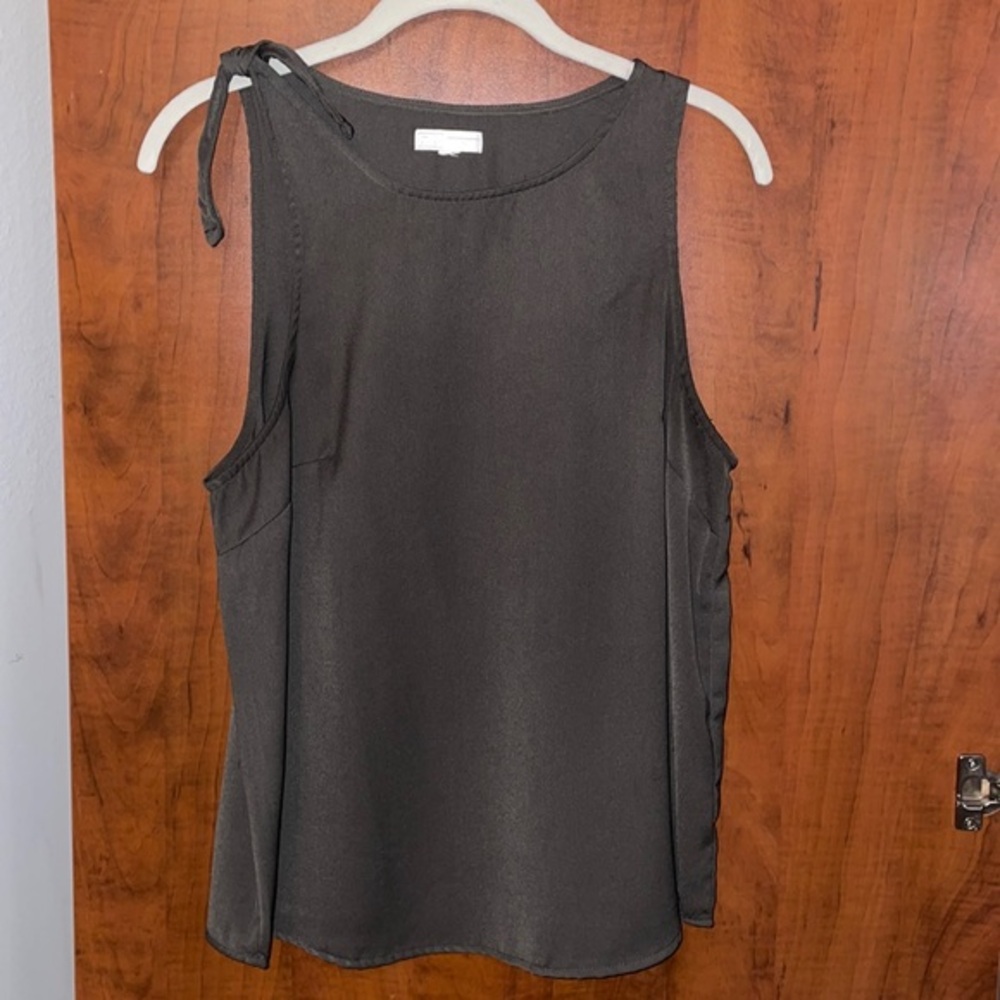 Olive Green Tank Top with Bow